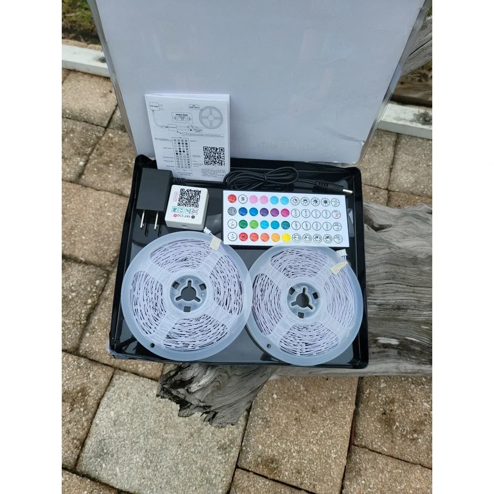 16.4FT RGB LED Party Strip Lights Waterproof Flexible with 44 Key Remote 12V